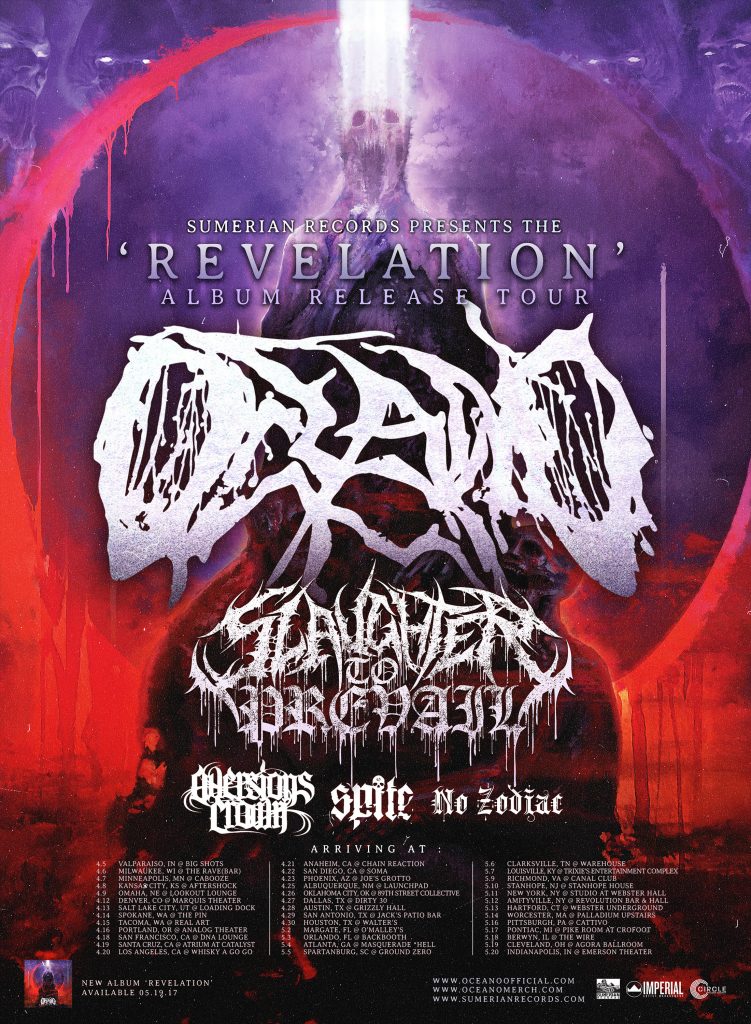 OCEANO, SLAUGHTER TO PREVAIL, AVERSIONS CROWN, SPITE, NO ZODIAC, PURGE
