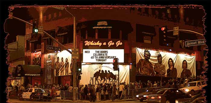 Whisky A Go Go view from Sunset Blvd for The Doors 40th anniversary event