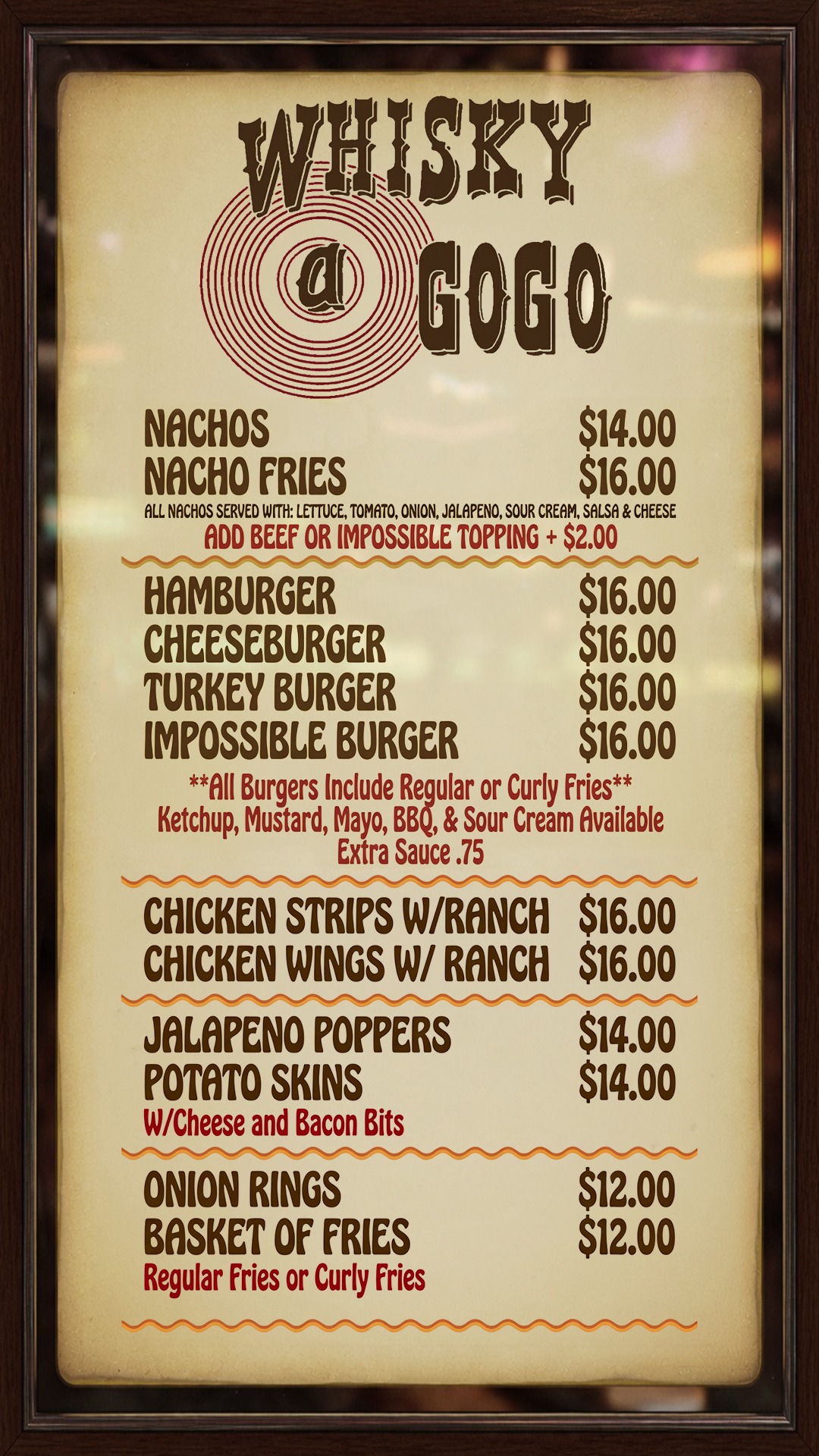 HAPPY HOUR MENU